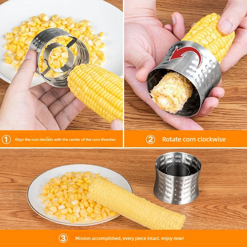 Stainless Steel Corn Stripper Tool Corn Thresher Remover Quick Corn Kernel Peeler Creative Manual Gadget for Corn Shelling Quake