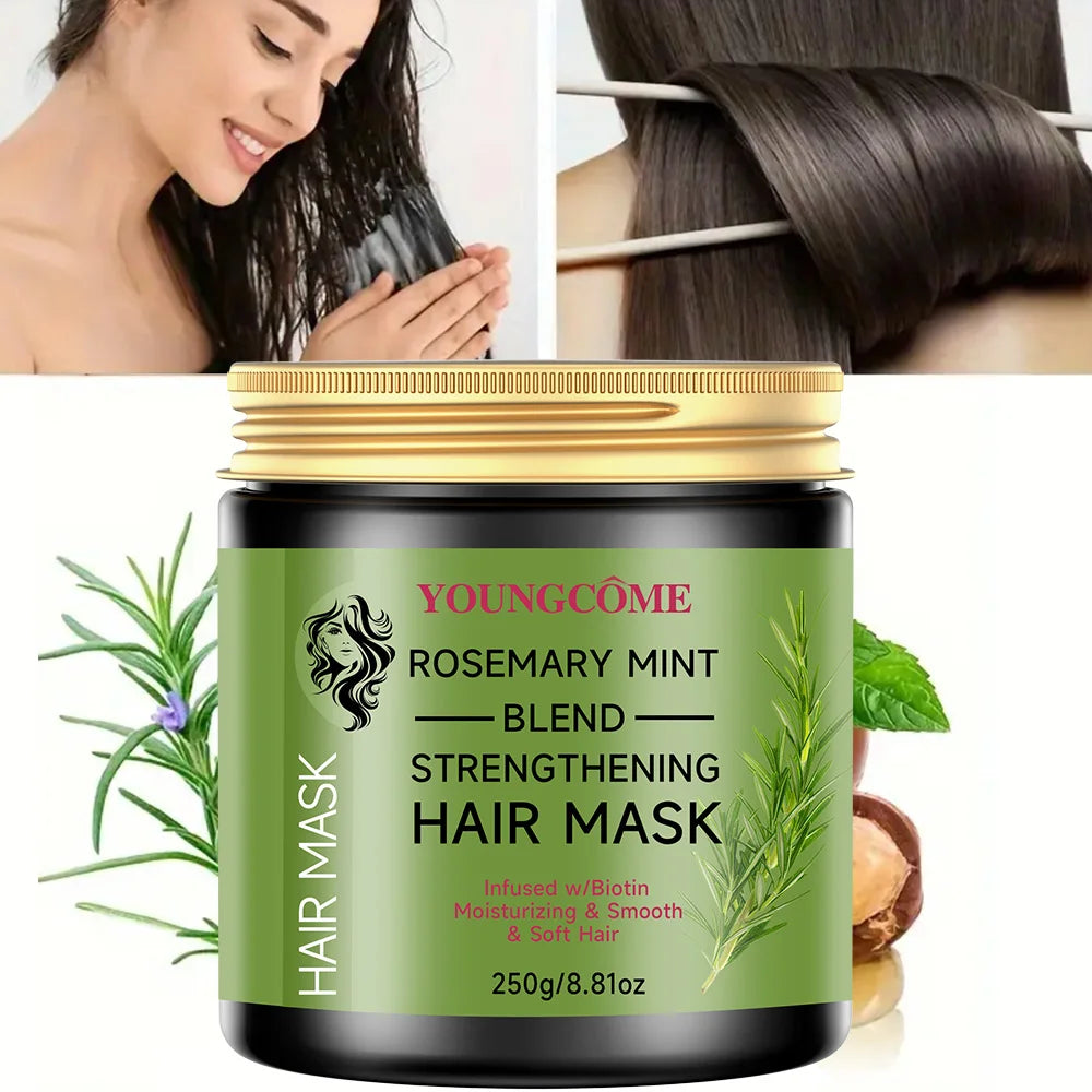 Repair Damage Frizz Tangles Anti Dryness Soft Smooth Shiny Moisturize Hair Scalp Care ,Rosemary Mint Strengthening Hair Cream,25 Quake