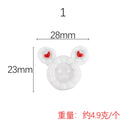 10Pcs Cute Cartoon Mouse head Plate Flatback Resin Cabochon Dollhouse Plays Toy Craft DIY Decoration Making Accessories Quake white