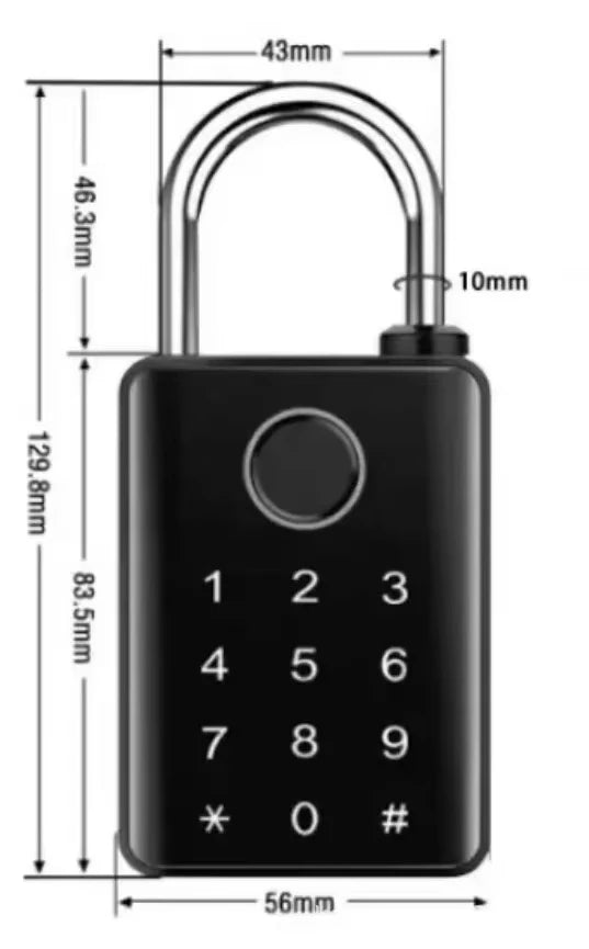 Waterproof Padlock Electronic Lock Keyless Unlock Heavy duty Padlock for home house Warehouse garage Quake 10mm