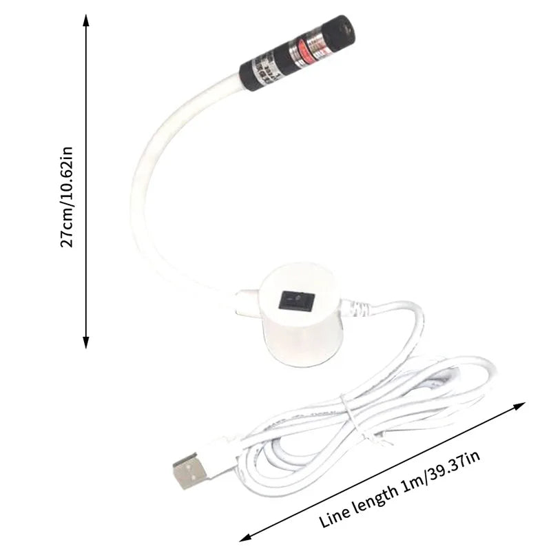 USB Magnetic Laser Guide Red Laser Positioning Light for Sewing Machine Quilting Craft Workbench Alignment Accessory Quake