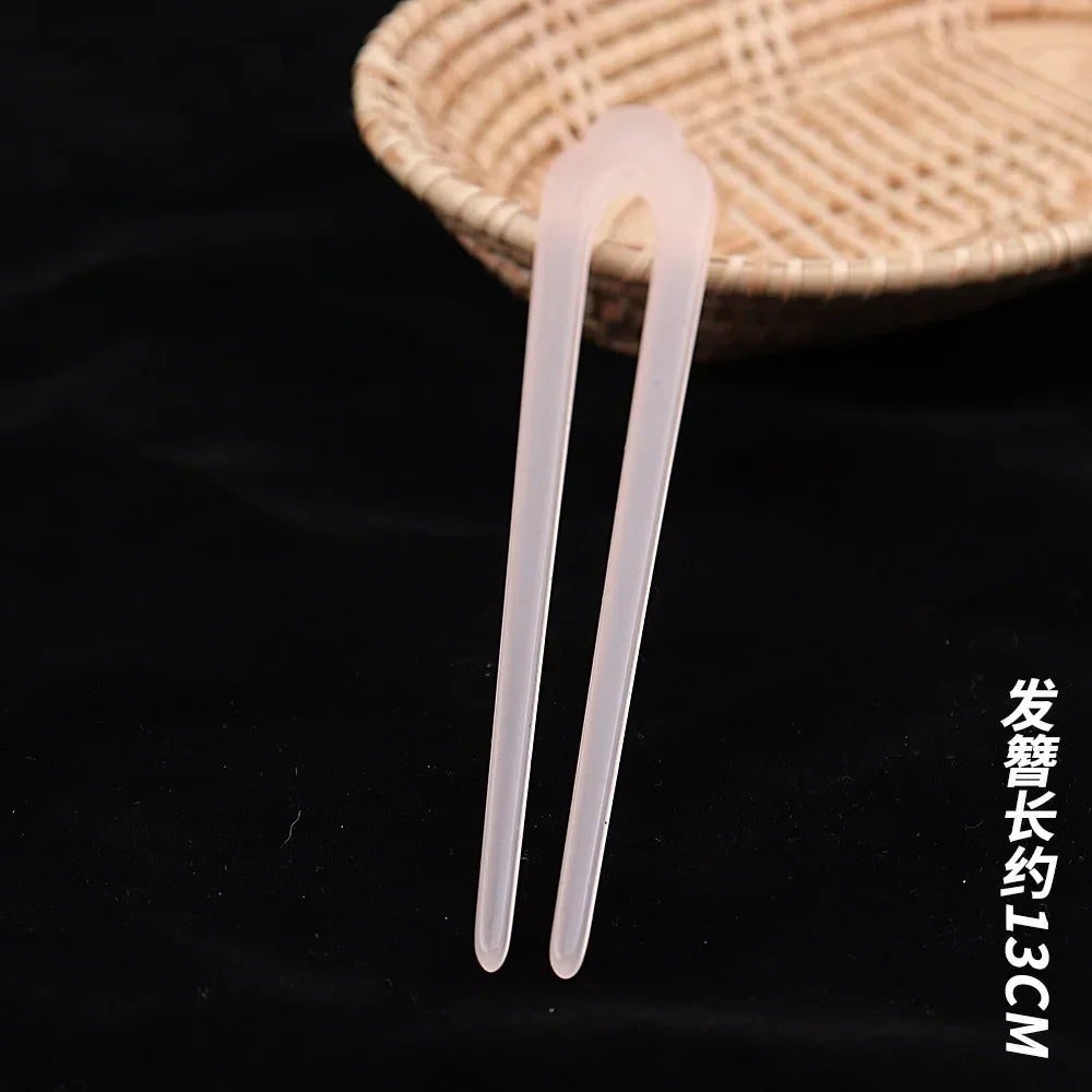 Simple Transparent Hairpin Chopstick Vintage Elegant Hair Stick Ancient Style Ornament Pan Hair Headdress Hair Style Accessories Quake 4