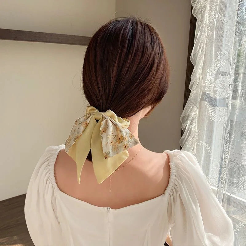 Broken Flower Bow Large Intestine Headband Womens Summer Headband Hair Rope Quake