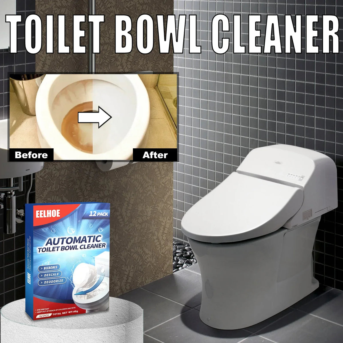 Toilet Bowl Cleaner Urine Stain Sewer Deodorant Fast Yellow Dirt Odor Removal Air Freshener Toilet Cleaning Effervescent Tablet Quake