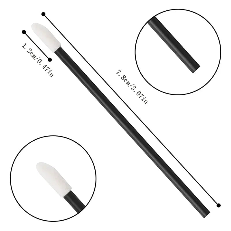 vvocci 50/100pcs Disposable Lip & Eyelash Mascara Applicator Wands- Professional Eye Makeup Brushes for Cosmetic Extension Tools Quake