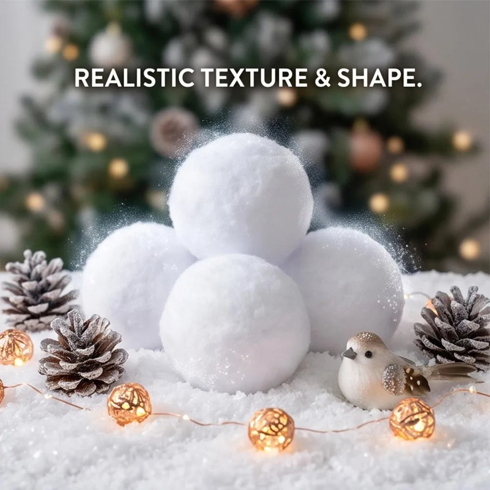 7cm White Christmas Plush Snowball Realistic Fake Snow Balls Xmas Tree DIY Ornament Christmas Holiday Party Home Decor Supplies Quake