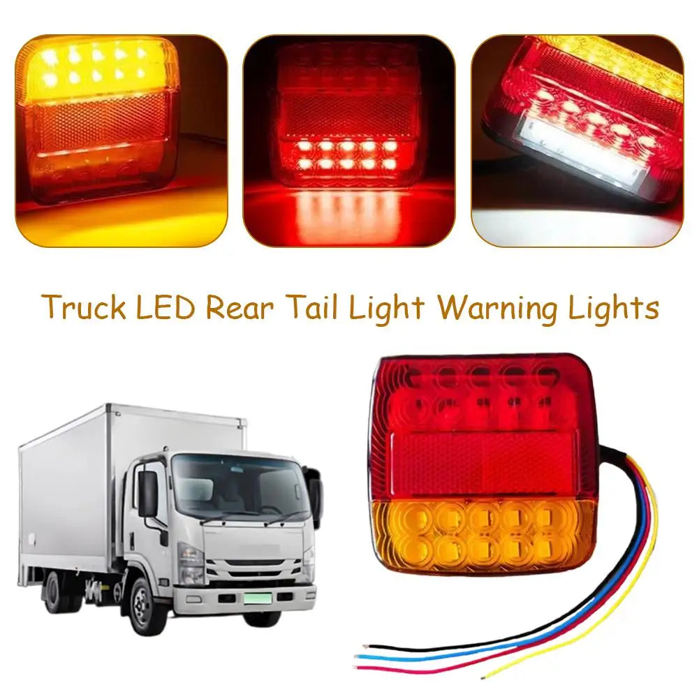 20LED 12V Waterproof Rear Tail Light Durable Warning Lamp for Car Truck Trailer and Caravan Brake Stop or Auxiliary Lighting Use Quake