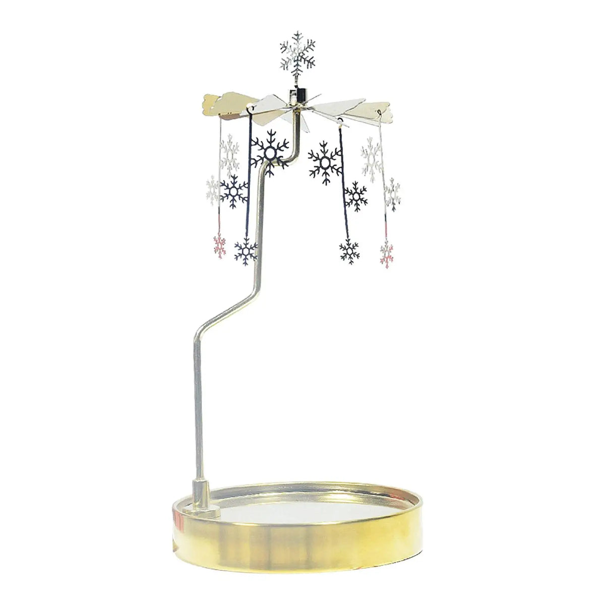Rotating Candleholder Rotating Candle Holder with Tray for Wedding Party Valentines Day Christmas Party Dining Room Living Room Quake Snowflake Gold