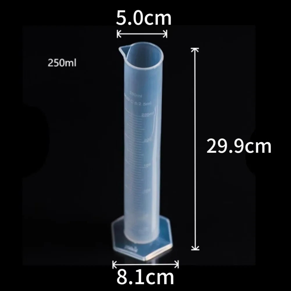 Transparents Graduated Cylinder Plastic Sturdy Measuring Cups Professional Trial Test Liquid Tube for Measurement Usage Quake 250ml