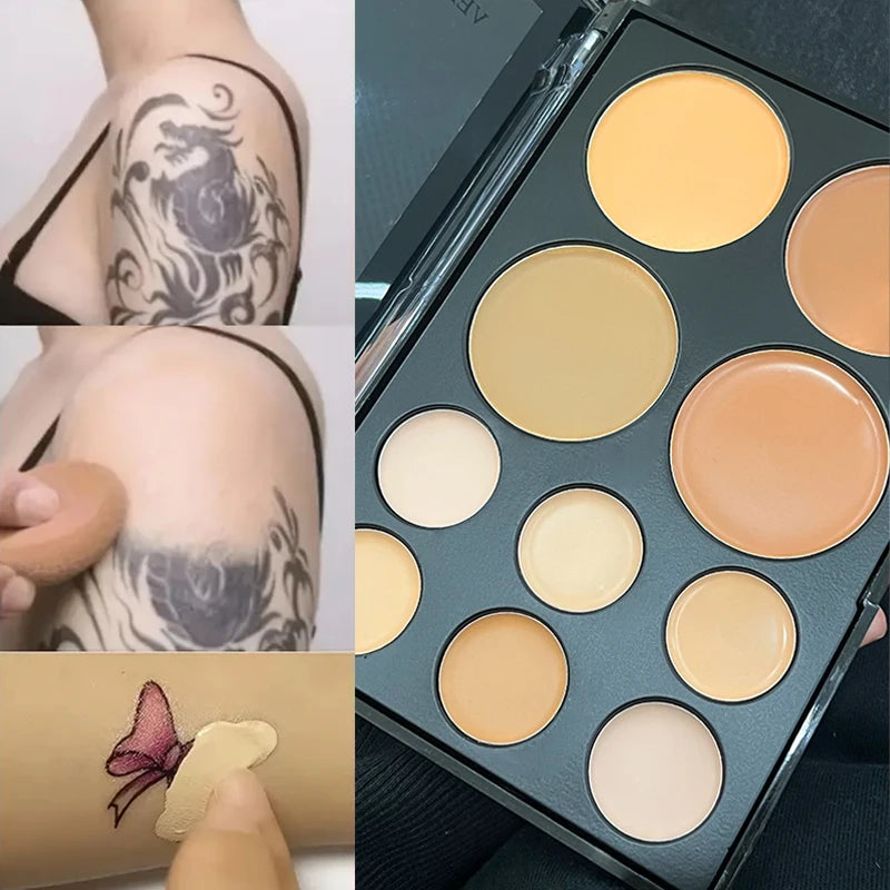 10 Colors Concealer Palette Eye Repairing Base Palette Matte Dark Circles Tattoo Contour Covering Concealer Cream Lasting Makeup Quake
