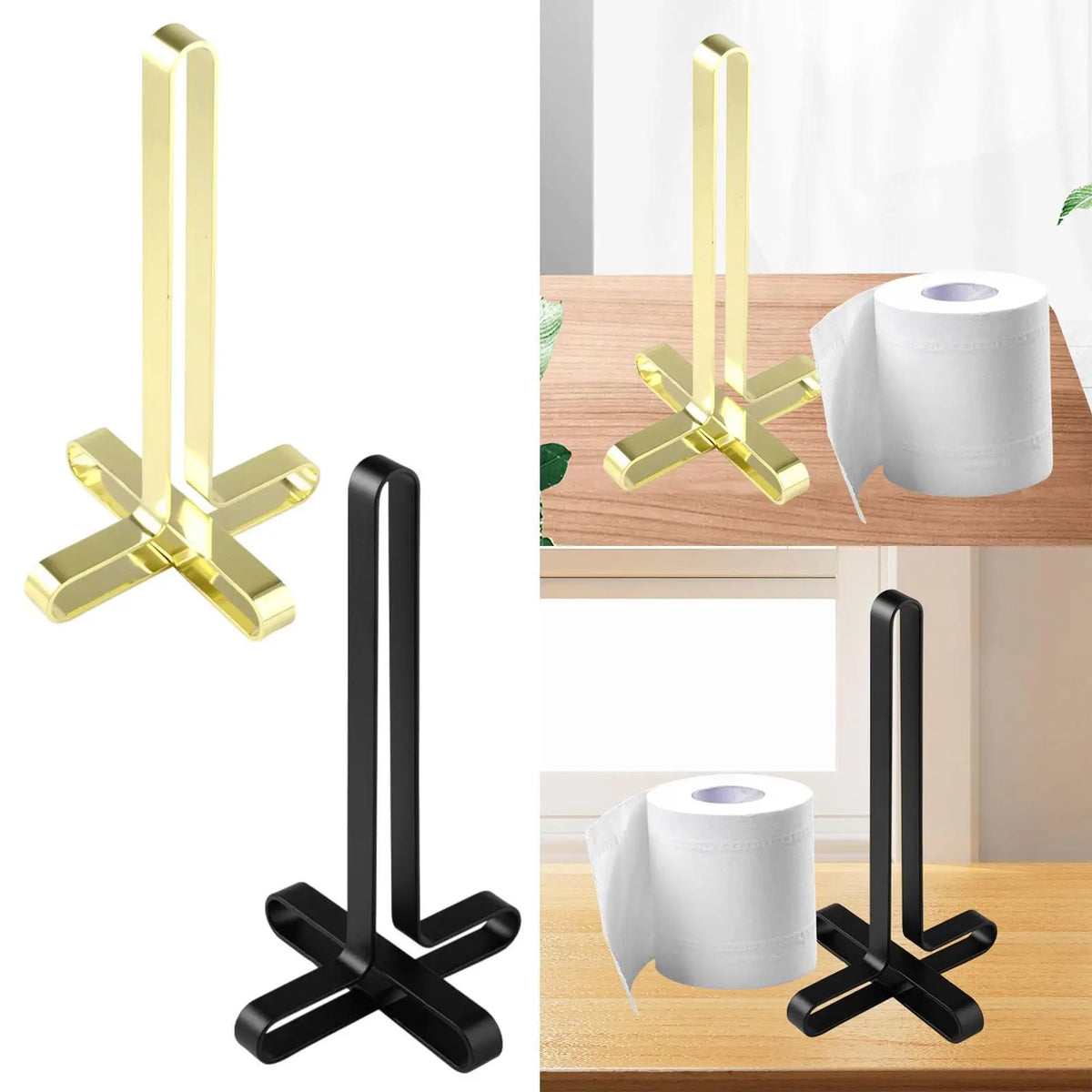 Roll Paper Storage Holder Rustproof with Anti-slip Mat Space Saving Dining Table Napkin Holder for Home Use Countertop Bathroom Quake