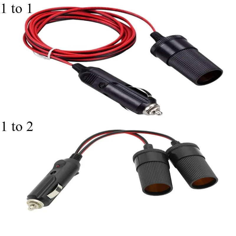12V 16AWG Cigarette Lighter Extension Cable Adapter Replacement Parts Durable Professional Wear Resistant Accessories Quake