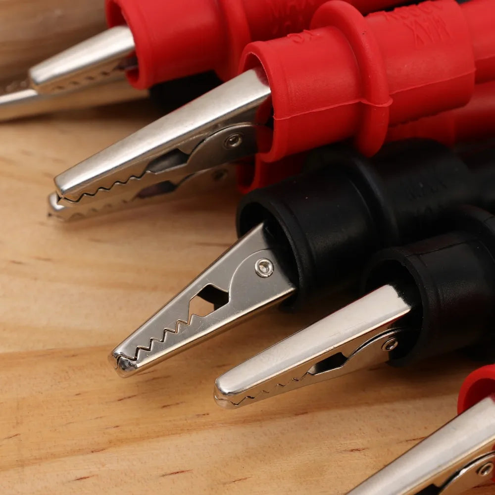 20/2PCS Universal Crocodile Test Clip Red Black Multimeters Test Meter Clip Cable Lead Connector Repair Tester Tool Accessories Quake