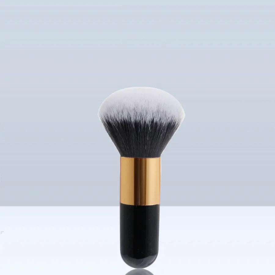 Large Round Handle Powser Brush Black Makeup Brushes Fluffy Soft Professional Powder Foundation Blush Brush Cosmetic Accessories Quake NO.1