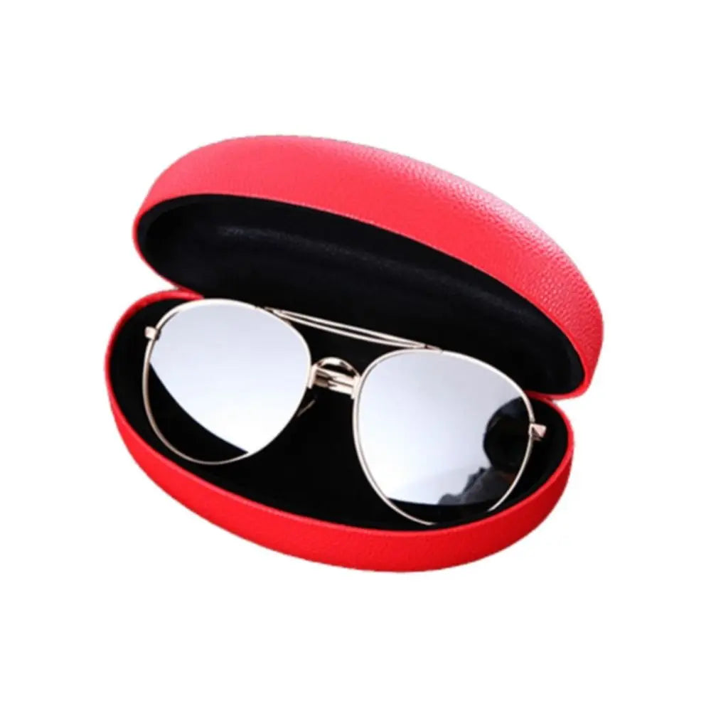 Fashion Men and Women Leather Iron Box Glasses Case Sunglasses Case Sunglasses Box Quake red