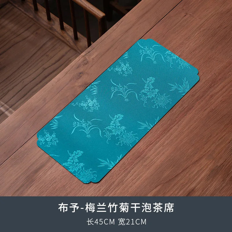 Dry Tea Mat Double-sided Waterproof Tea Flag Tea Towel Tea Table Mat Chinese Zen Style Cloth Mat Teapot Mat Tea Set Quake Tea Mat