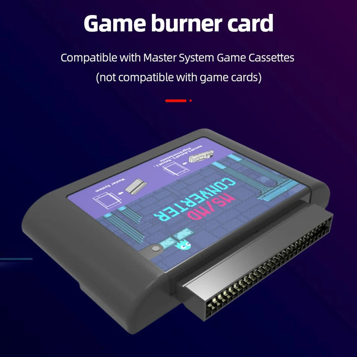 MS/MD Game Card Converter, Video Cassette Converter for Genesis Hyperdrive Master System to Megadrive Game Card Adapter Quake