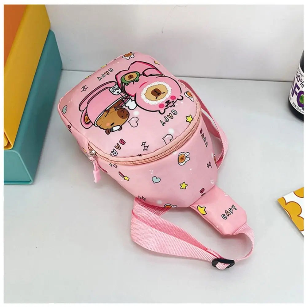 High Quality Capybara Shoulder Bag Cartoon Animal Nylon Crossbody Bag Lightweight Coin Purse For Kids Quake