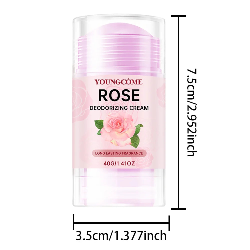 Rose Deodorizing Cream Anti Sweating Keep Drying Lasting Fragrance Remove Armpit Odor Underarm Refresh Sticks Fade Body Odor Quake Cinnamon