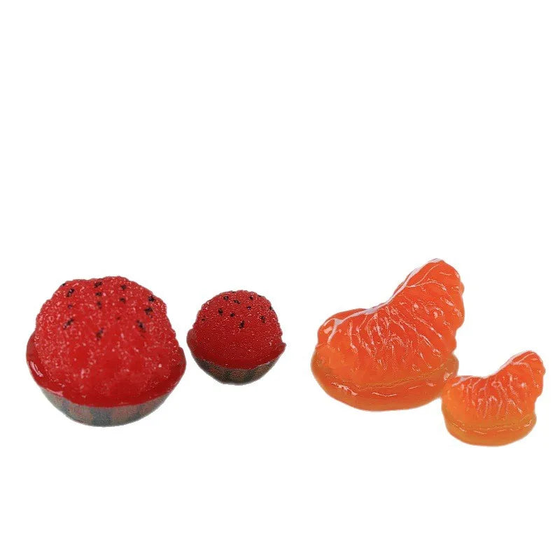 50pcs Creative Watermelon Slushy Orange Ornament Simulation Food Miniature For Desktop Decor DIY Resin Crafts Home Accessories Quake