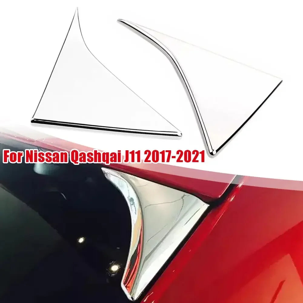 For Nissan Rogue Sport 2017-2021 Qashqai J11 2014-2020 Car Rear Window Spoiler Wing Cover Molding Trim ABS Silver Chrome Decor Quake Default Title