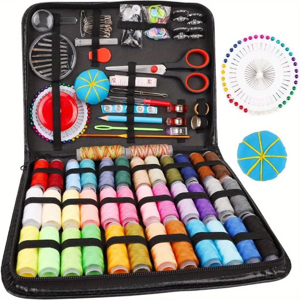 Professional Complete Sewing Kit Set with Threads Needles Scissors Tape Measure for DIY Handcraft Beginner Home Repair Quake