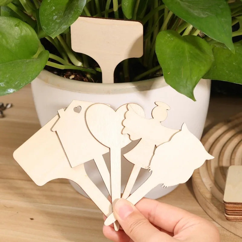 50/5PCS Wooden Plant Blank Labels Eco-Friendly Writable Sign Tags Garden Plant Markers for Seed Potted Herbs Flowers Vegetables Quake