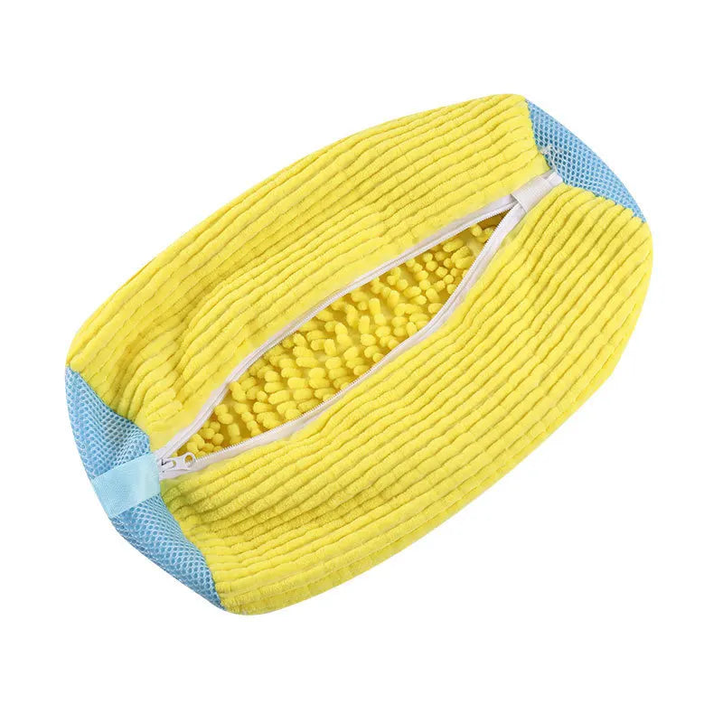 Lazy Shoe Washing Bag for Washing Machine Home Shoe Laundry Protector Prevent Deformation Mesh Cleaning Pouch Quake YELLOW