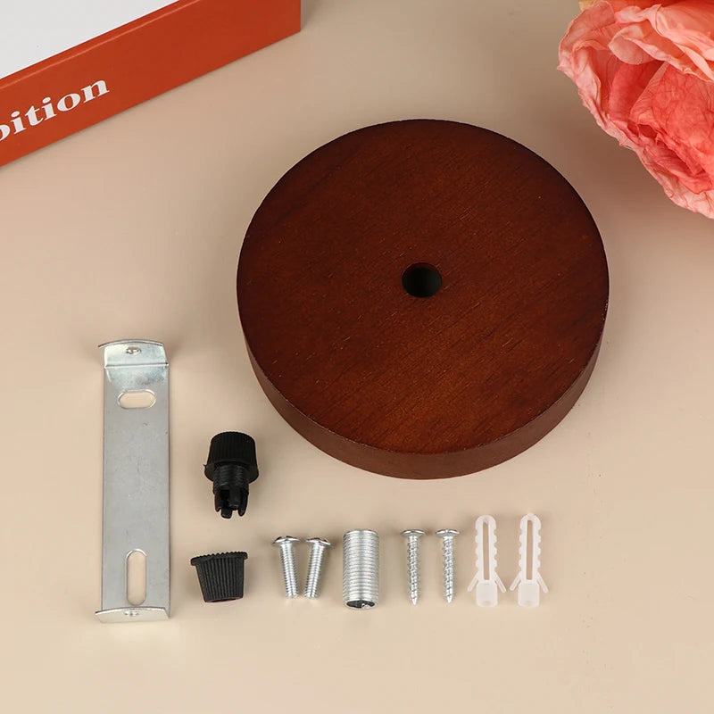 10/12cm Wood Lamp Base Modern Ceiling Plate Wooden Ceiling Holder Pendant Lamp Fitting Chandelier Base DIY Lighting Accessories Quake A4 10cm