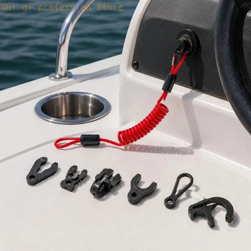 Universal Boat Safety Lanyard Kills Switches with Stretch TPU Lanyard Clip H8WE Quake
