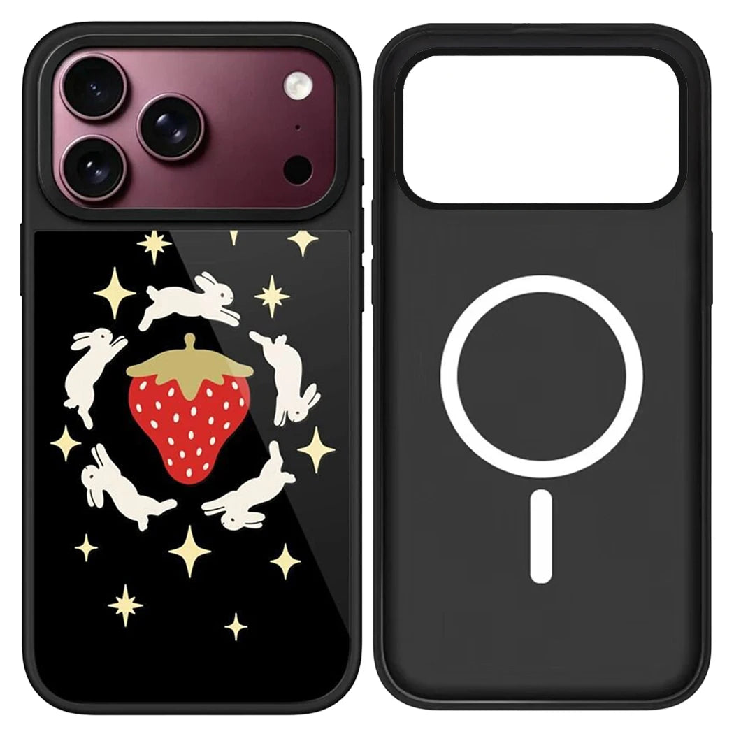 Pink Leopard Cherry Mirror Surface Magnetic Phone Case Cover for IPhone 12 13 14 15 16 17 18 Pro Max Case Quake
