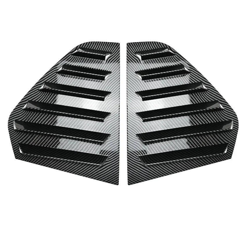 For VW Golf MK8 2020 2021 2022 2023 Car Rear Louver Window Side Shutter Cover Trim Sticker Vent Scoop ABS Carbon Fiber Black Quake Carbon