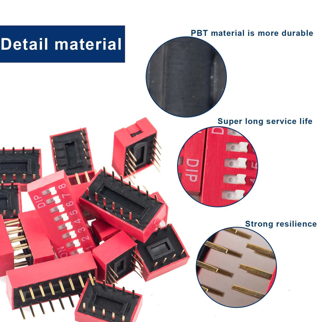 Slide Type Switch Kit Double Row Dip Switches Module 2.54mm 1 - 12 Position For Circuit Breadboards Quake