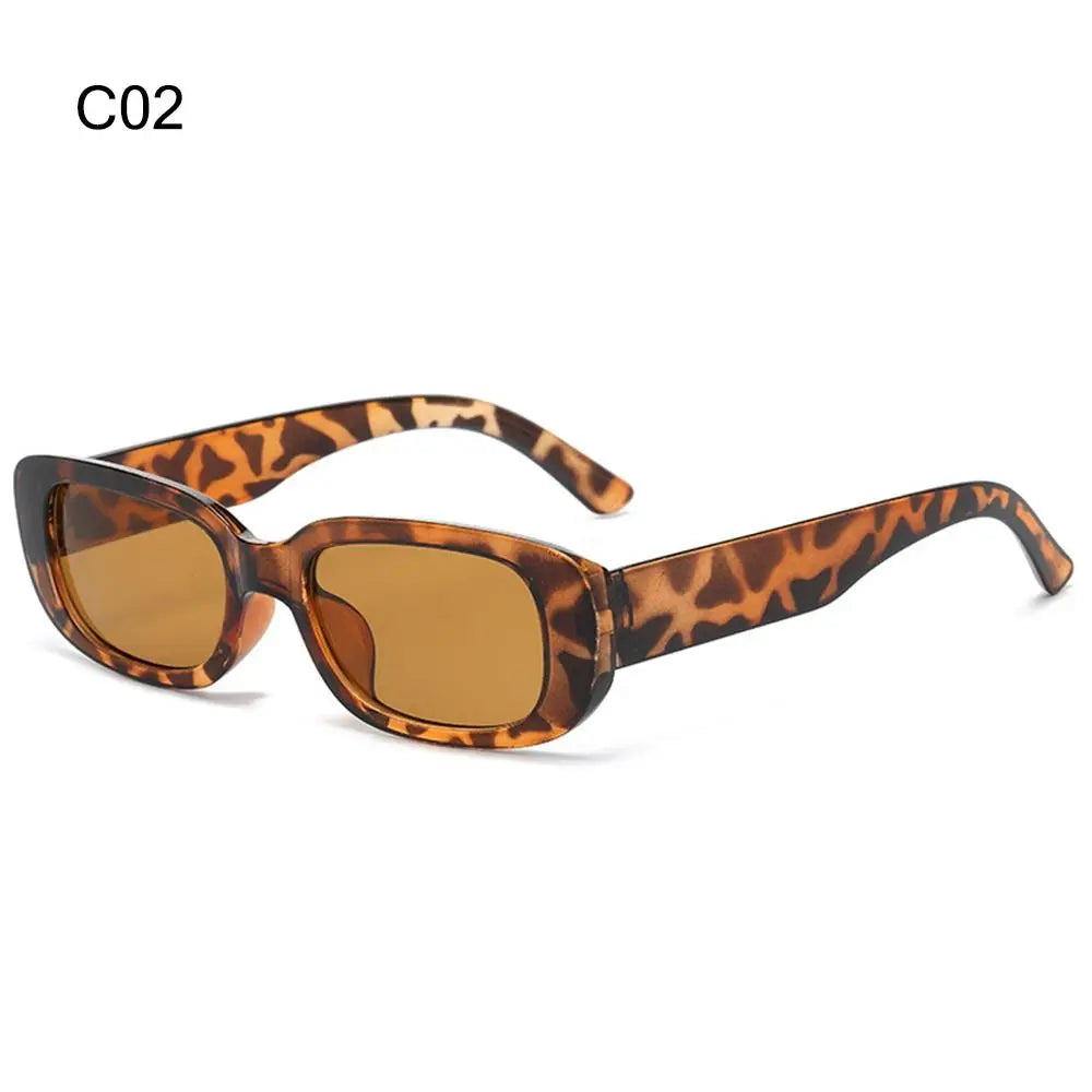 Trendy Narrow Square Frame Y2K Sun Glasses Candy Color UV400 Protection Rectangle Sunglasses Black Shades for Women Men Quake C02