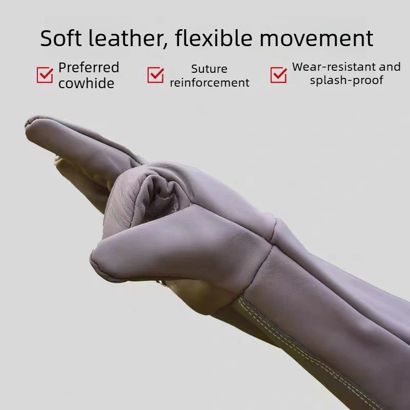 Professional Cowhide Anti Thorn Gardening Gloves Anti Stab Protective Gloves for Garden Harvesting and Flower Bush Pruning Quake