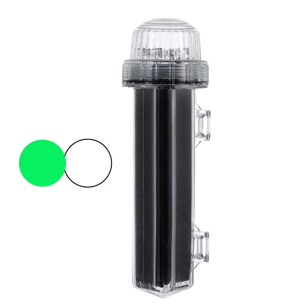 Outdoor Lighting Waterproof Solar Net Mark Light Solar Dual Mode Anchor Light Marine Navigation Light Outdoor Quake Green-White