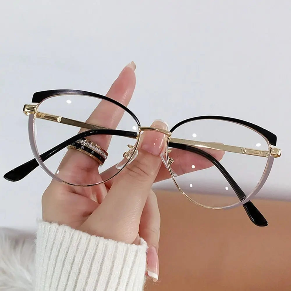 Blue Light Blocking Glasses for Women Fashion Cat Eye Eyeglasses Optical Anti Blue Ray Spectacle Eye Protection Computer Eyewear Quake Black grey