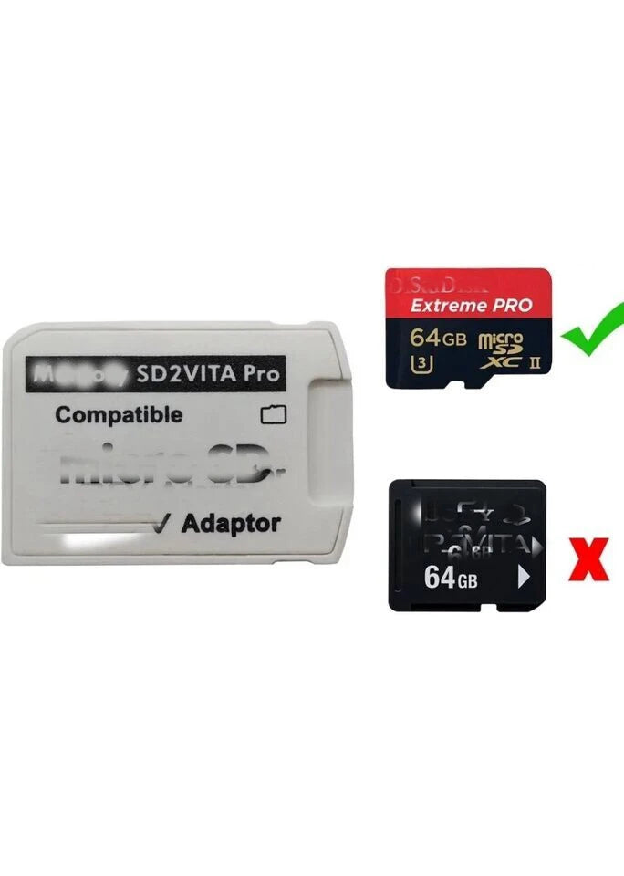 Ps vita psvita psv 1000 2000 memory sd2vita pro compatible sd tf card adaptor v7.0 white Quake