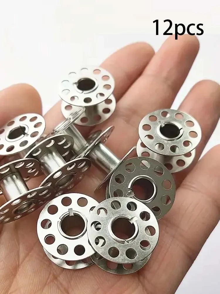 5/12/24PCS Durable Metal Construction for Brother Sewing Machine, Essential Sewing Craft Stainless Sewing Machine Bobbins Steel Quake M495 12pcs