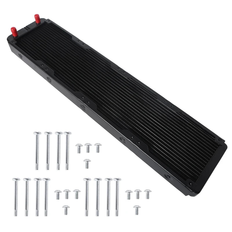 K1KF 360mm 18 Tube Computer Water Cooling Radiator G1/4 Female Thread Heat Dissipation for Computer PC CPU Water Cool System Quake 480mm Straight mouth Aluminum