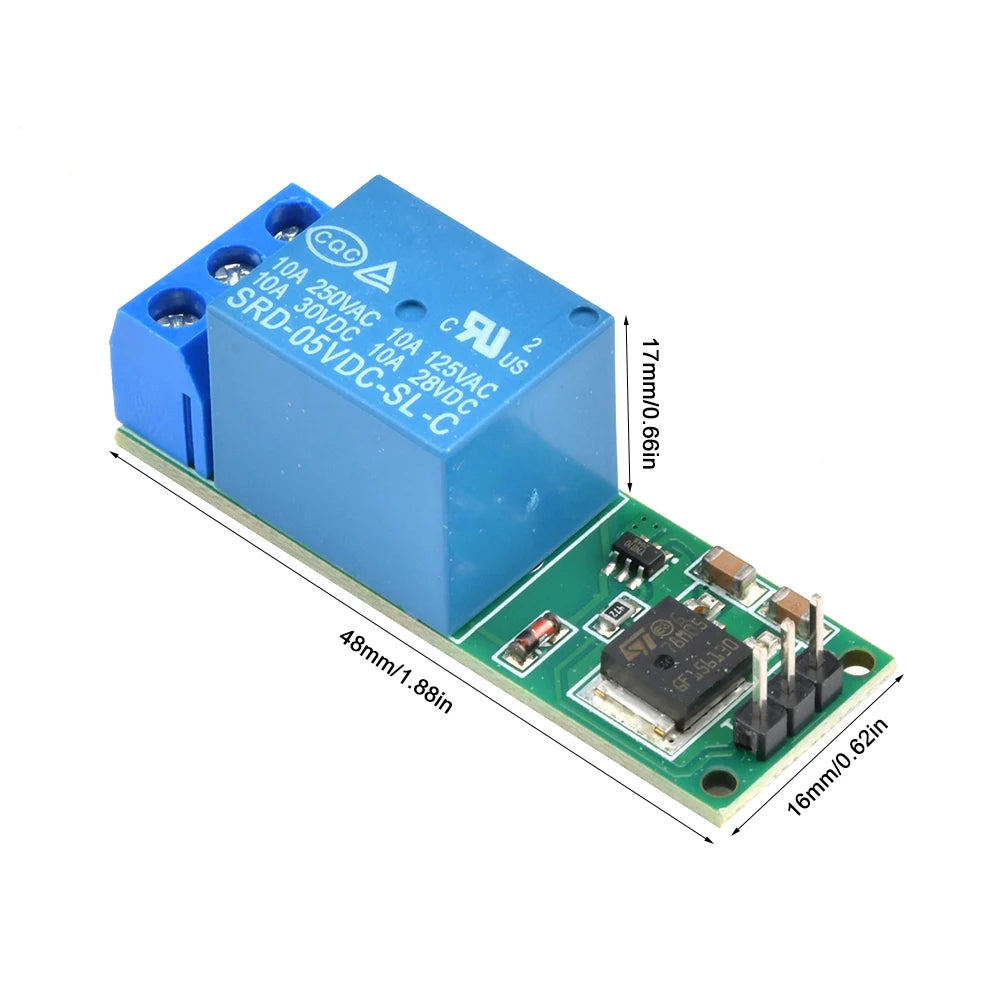DC 6-24V Flip-Flop Latch Relay Module 1 Way Bistable Self-locking Relay Switch For Smart Home LED Car Low Pulse Trigger Board Quake