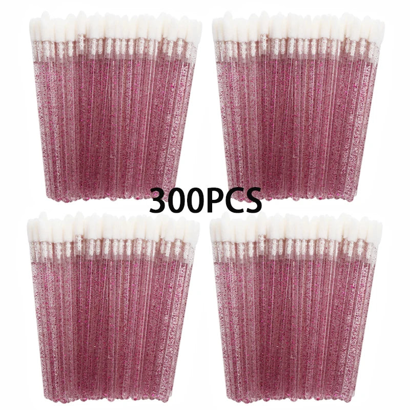 Applicator Wands Wholesale Disposable Lip 100/300PCS Brush Makeup Brushes Lipstick Eyelashes Extension Tool Beauty Accessories Quake TransparenRed 300pcs