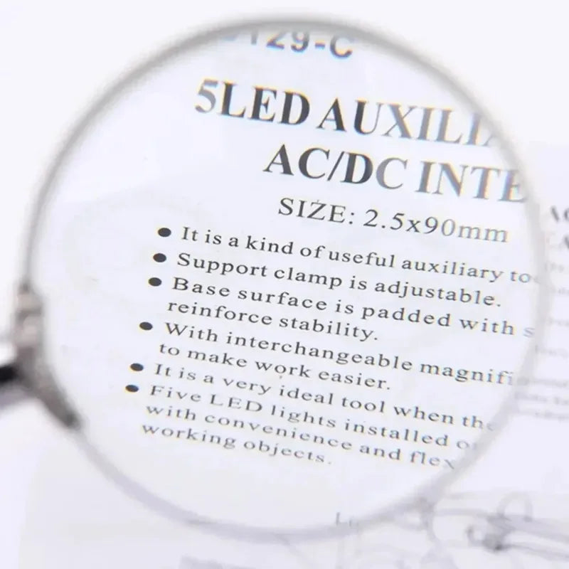 High-end Handheld Magnifying Glass Classic 5x Semi Metallic Circular 60mm for High-definition Jewelry Appraisal Reading Quake