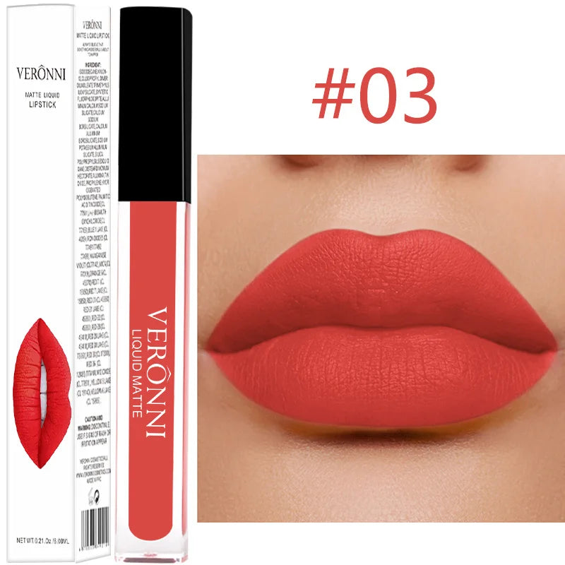 14 Color Liquid Matte Lipsticks Long Lasting Velvet Lip gloss Non Stick Cup Waterproof Beauty Cosmetics Makeup for Women Lip Quake 03