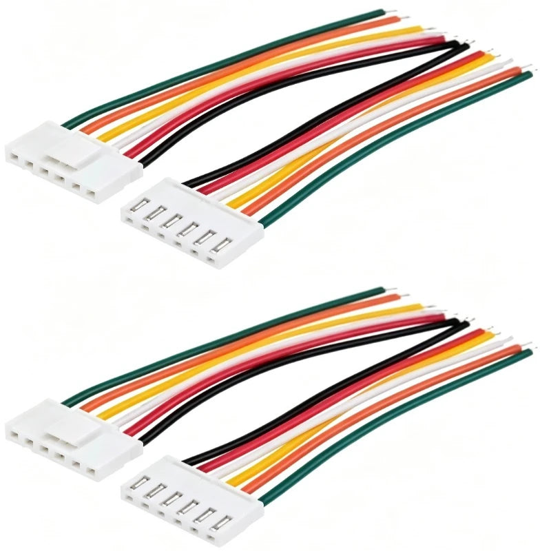 20/40cm 2Pair PH2.0mm Terminal Wire 2/3/4/5/6P Male Female Plug Jack Air Docking Connector DIY Electrical Connection Cable Quake 6P 24AWG 0.2M