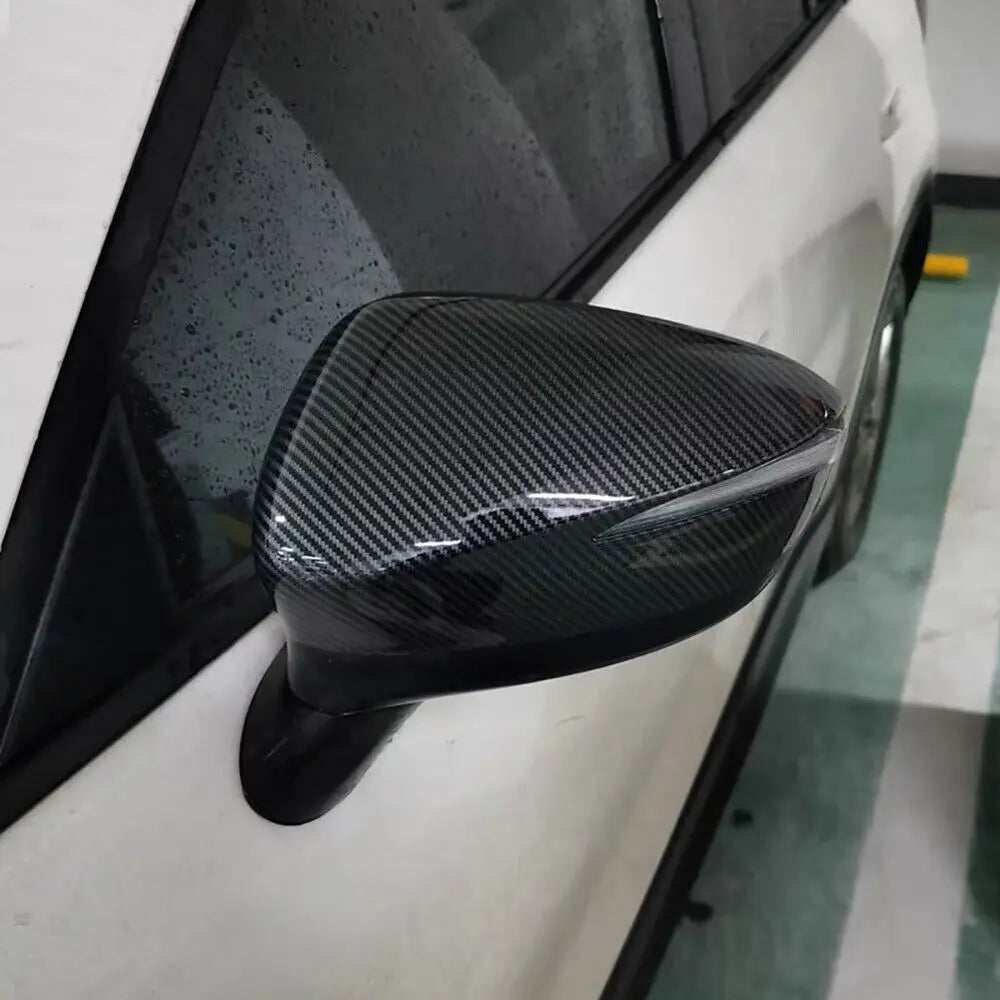For Mazda CX-5 CX-3 CX-4 Car Rearview Side Mirror Cover Wing Cap Exterior Door Rear View Case Trim Sticker Carbon Fiber Look Quake