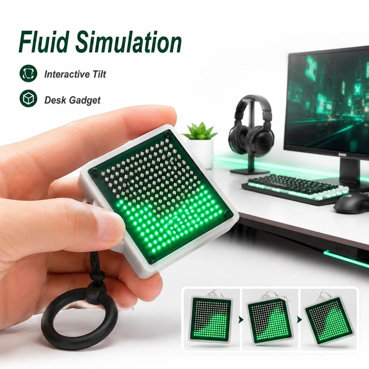 Cyberpunk LED Fluid Simulation Lamp Dynamic Water Flow Shake Control Desktop Ornament Sensory Fidget Toy for Gamer Birthday Gift Quake