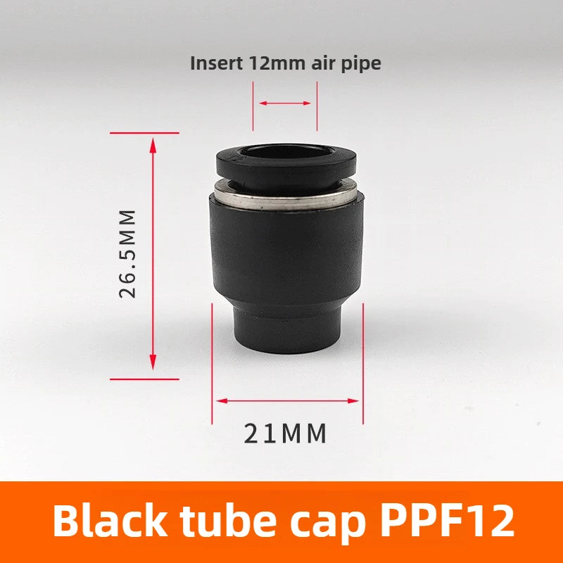 3/5PCS PPF Pneumatic Joints PPF Pipe Caps, Straight-through, Quick Plug Air Hoses, Caps, Pipe Plugs,4/6/8/10/12/14/16 Pipe Plugs Quake PPF-12(Blue) 5pcs
