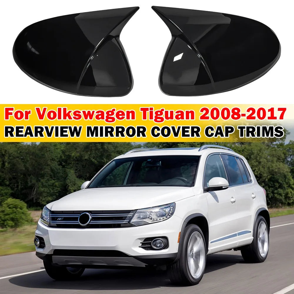 For VW Tiguan 2009-2017 Sharan 2012-2019 Skoda Yeti 2014-2017 Car Sticker Rearview Side Mirror Cover Wing Cap Exterior Case Trim Quake
