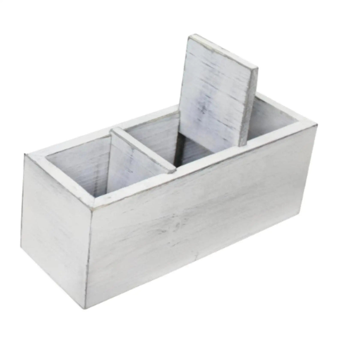 Wood Pen Holder Vintage Desktop Storage for Desktop Bedside Table Countertop Quake White